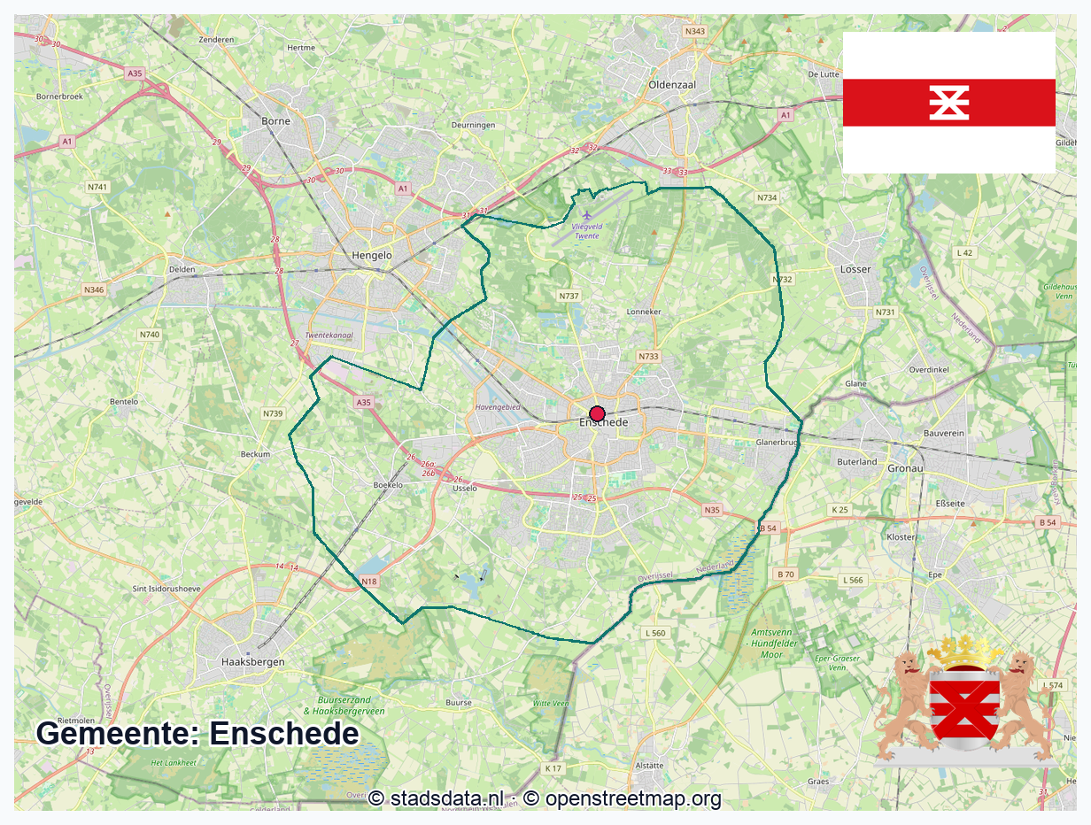 Schematische gemeentegrens Enschede