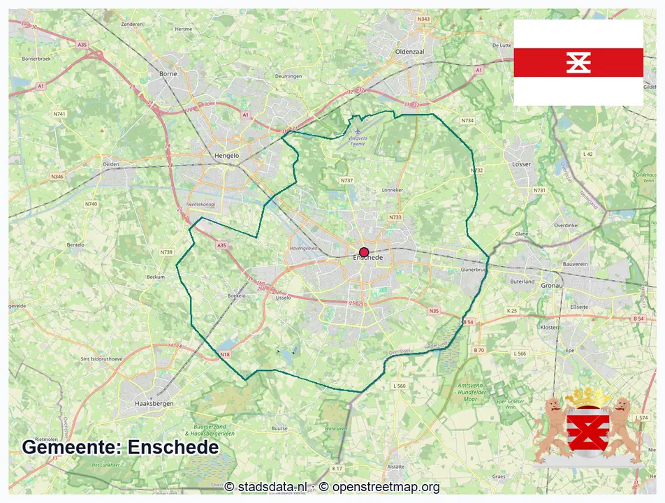 Schematische gemeentegrens Enschede